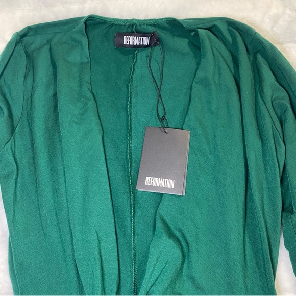 NWT Reformation Aria Tie Front Maxi Dress in Emerald - Size S - Picture 7 of 15